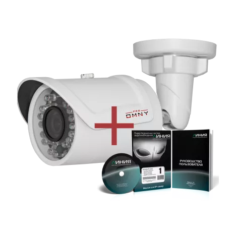IP камера видеонаблюдения OMNY 100 PRO уличная мини 1.3Мп, c ИК подсветкой, 6мм, 12В/PoE с ПО Линия в комплекте